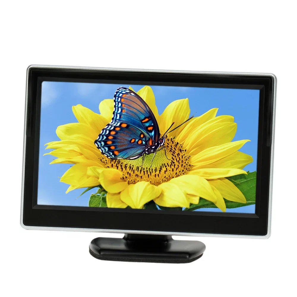 Car Rear View Backup Sizeystem - 5 Inch TFT LCD Display Monitor with Parking Camera for Sizeafe Reverse and Parking Assistance