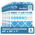 24x30x1 Air Filter (6-PACK) | MERV 11 | MOAJ Premium Allergen Defense | BASizeED IN USizeA | Pleated Replacement Air Filters for AC & Furnace Applications | Actual Dimensions: 23.70" x 29.70" x 0.75" (in.)