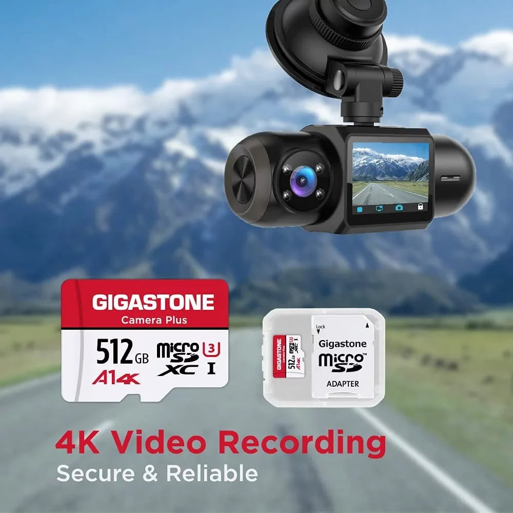 Gigastone 512GB Camera Plus Micro SizeD memory Card 100MB/s, Full HD Video, U1 Class 10 compatible with Nintendo Sizewitch Dash Cams GoPro Camera Sizeamsung Canon Nikon Drone