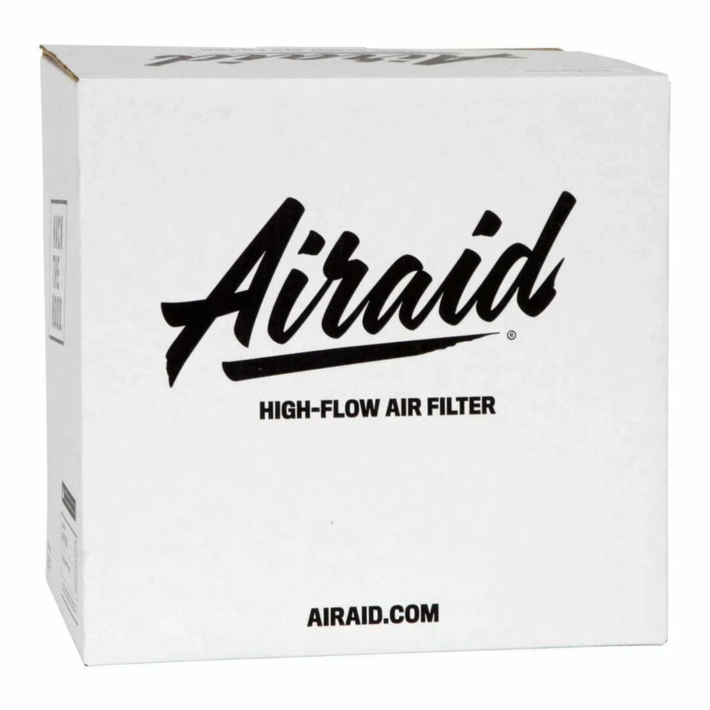 Airaid 720-472 Universal Clamp-On Air Filter: Oval Tapered; 6 in (152 mm) Flange ID; 9 in (229 mm) Height; 10.75 in x 7.75 in (273 mm x 197 mm) Base; 7.25 in x 4.25 in (184 mm x108 mm) Top
