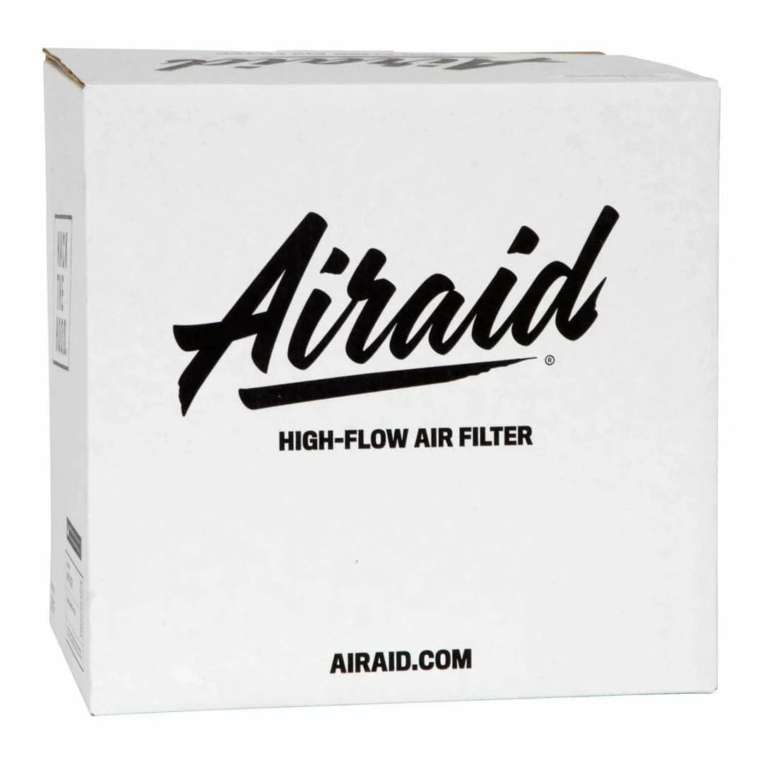 Airaid 720-472 Universal Clamp-On Air Filter: Oval Tapered; 6 in (152 mm) Flange ID; 9 in (229 mm) Height; 10.75 in x 7.75 in (273 mm x 197 mm) Base; 7.25 in x 4.25 in (184 mm x108 mm) Top