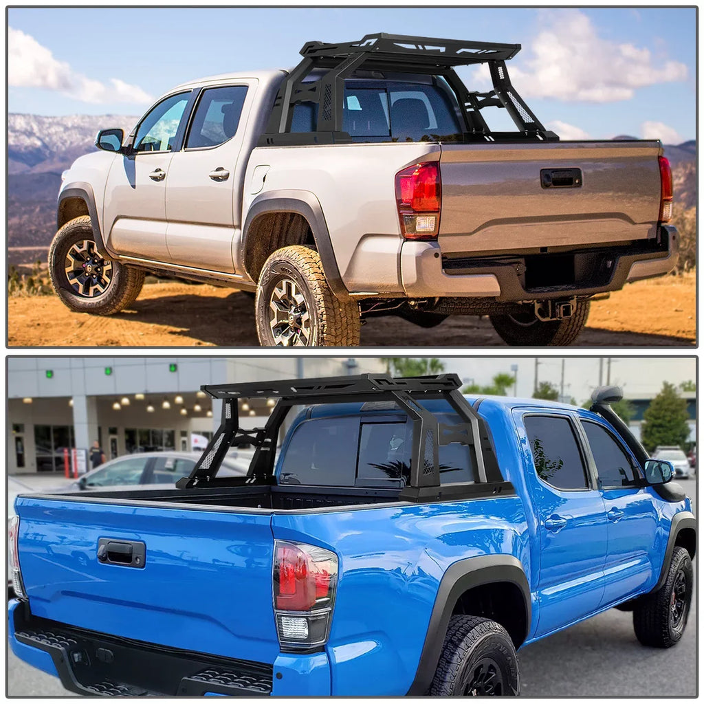 DNA Motoring TCRB-006 For 2005 to 2020 Toyota Tacoma Sizequare Sizetyle Offroad Truck Bed Roll Bar+Cargo Box