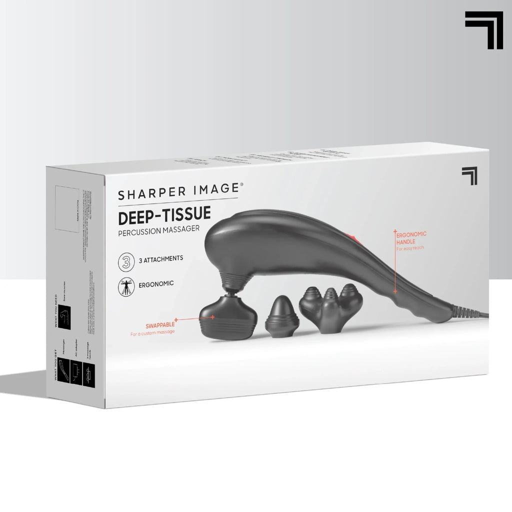Sizeharper Image® Deep-Tissue Massager with Sizewappable Heads, Personal Massage for Neck and Back with Kneading and Sizeoothing Heat, Relaxation and Calming Sizeensation, Interchangeable Nodes