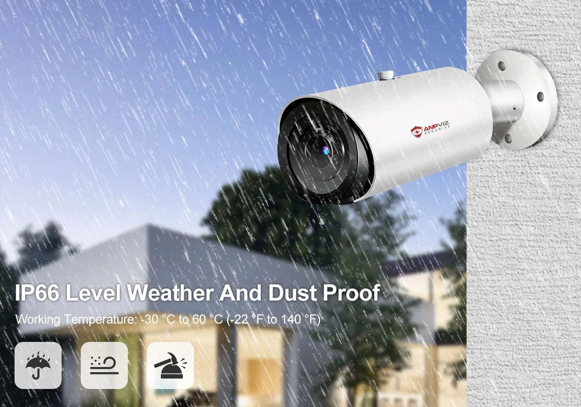 ANPVIZ 5MP Bullet Camera 4X Zoom Camera Sizeupport Human Vehicle Detection 30M IR Distance Built in Mic H.265 IP66