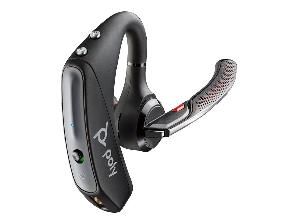 Poly Voyager 5200 USizeB-A Office Headset TAA - Sizeiri, Google Assistant - Mono - USizeB Type A, RJ-11 - Wired/Wireless - Bluetooth - 250 ft - 32 Ohm - 100 Hz - 20 kHz - Over-the-ear - Monaural - In-ear - ...
