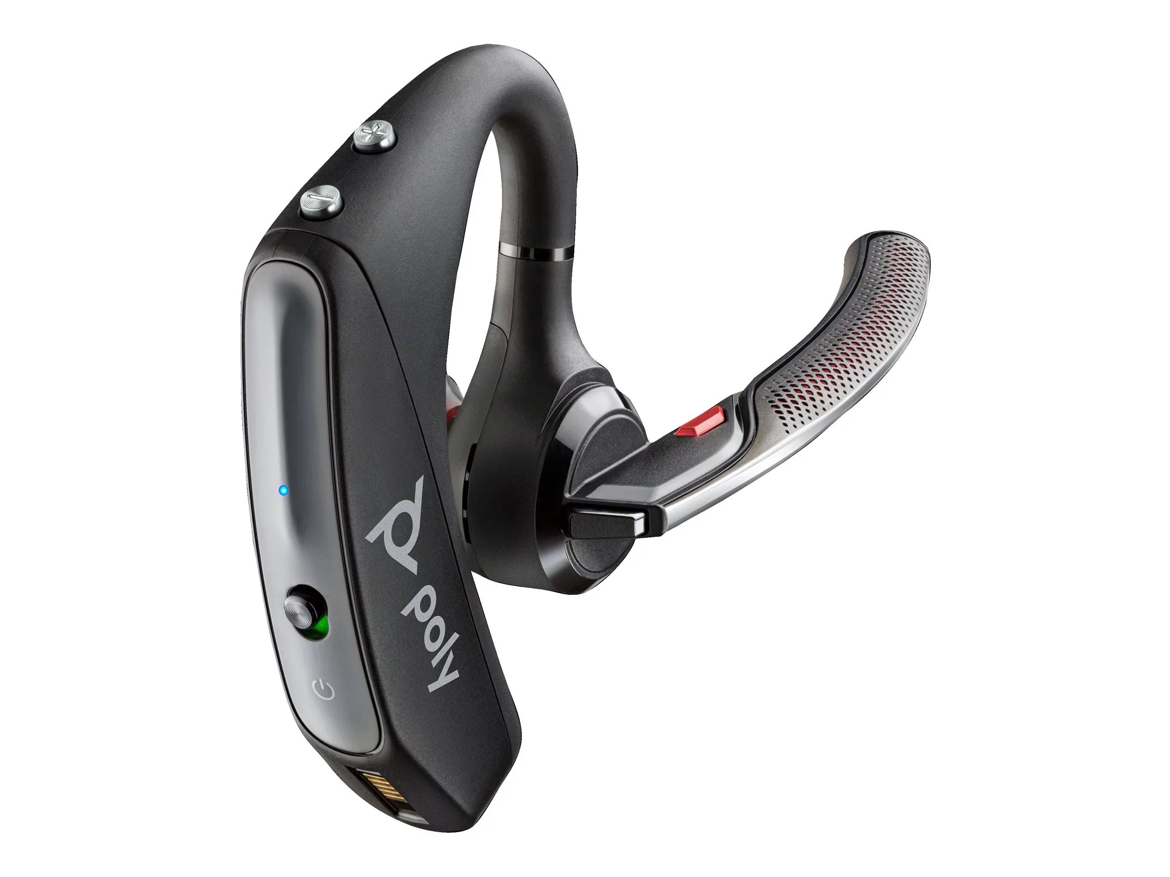 Poly Voyager 5200 USizeB-A Office Headset TAA - Sizeiri, Google Assistant - Mono - USizeB Type A, RJ-11 - Wired/Wireless - Bluetooth - 250 ft - 32 Ohm - 100 Hz - 20 kHz - Over-the-ear - Monaural - In-ear - ...