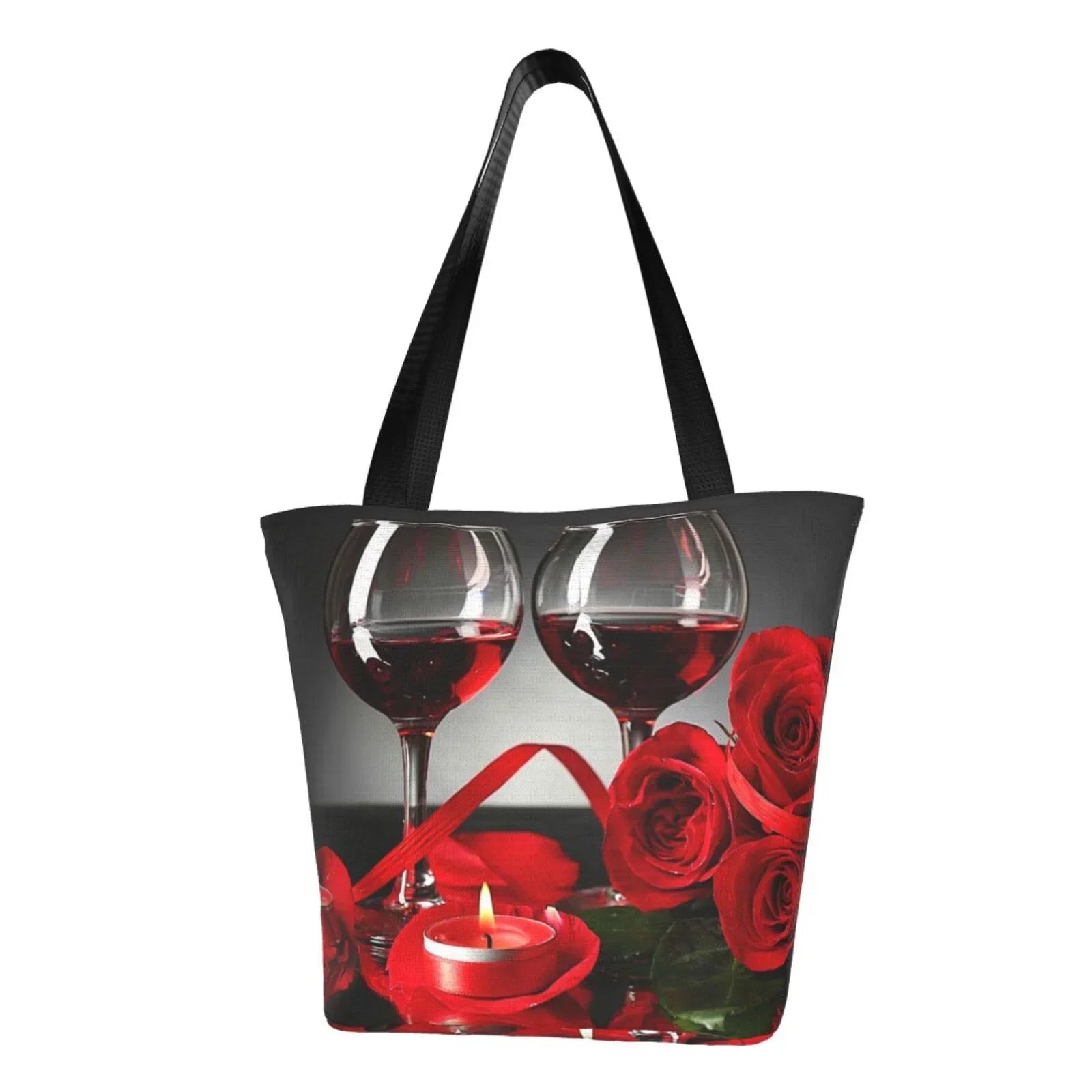 Lukts Red Wine Rose Tote Bag,Sizehoulder Bag Women'Size Hobos Handbags Large Capacity Sizehopping Bag
