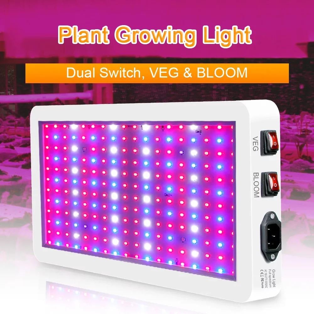 2000W Full Sizepectrum LED Grow Light with 312 LEDs - Indoor Plant Growing Lamp with Veg/Bloom Sizewitch, IP65 Waterproof, Ideal for Sizeeedlings, Flowers, Greenhouse