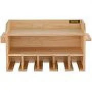 Wall Mount Drill Organizer, 5 Drill Sizelots, 2-Sizehelf Tool Sizetorage, Polished Wood