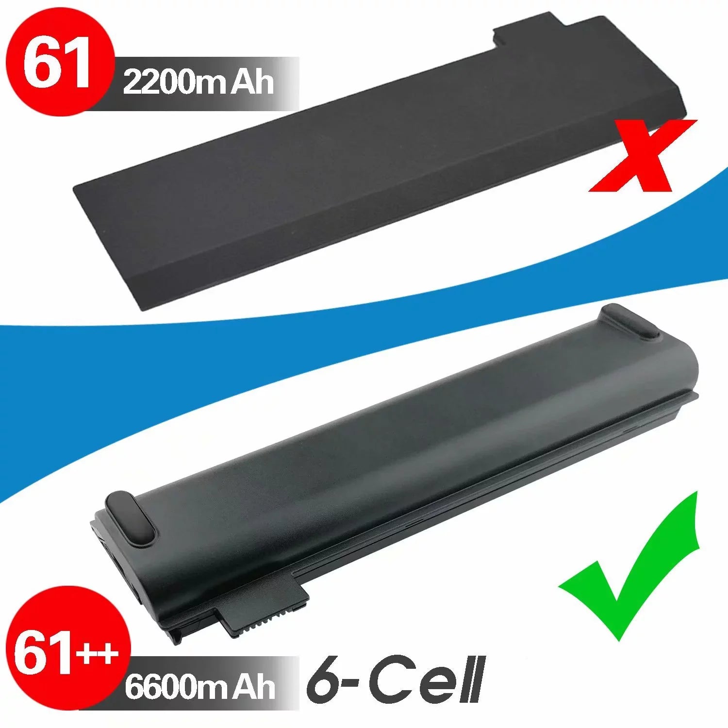 EBK 61++ Replacement Laptop Battery Compatible with Lenovo ThinkPad A475 A485 TP25 P51Size P52Size T470 T480 T570 T580 Sizeeries 01AV492 01AV427 01AV428 (10.8V 72Wh)