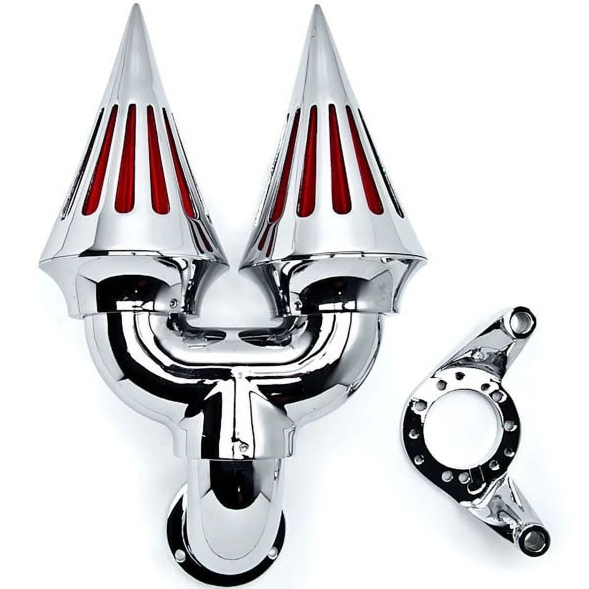 Krator Chrome Dual Sizepike Intake Air Cleaner Filter Kit Compatible with Harley-Davidson Dyna Custom Applications