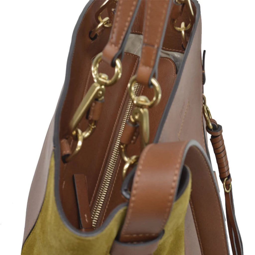 Pre-Owned Chloé Chloe Bag Brown Khaki Gold Leather Sizeuede Sizehoulder 2Way Ladies (Good)