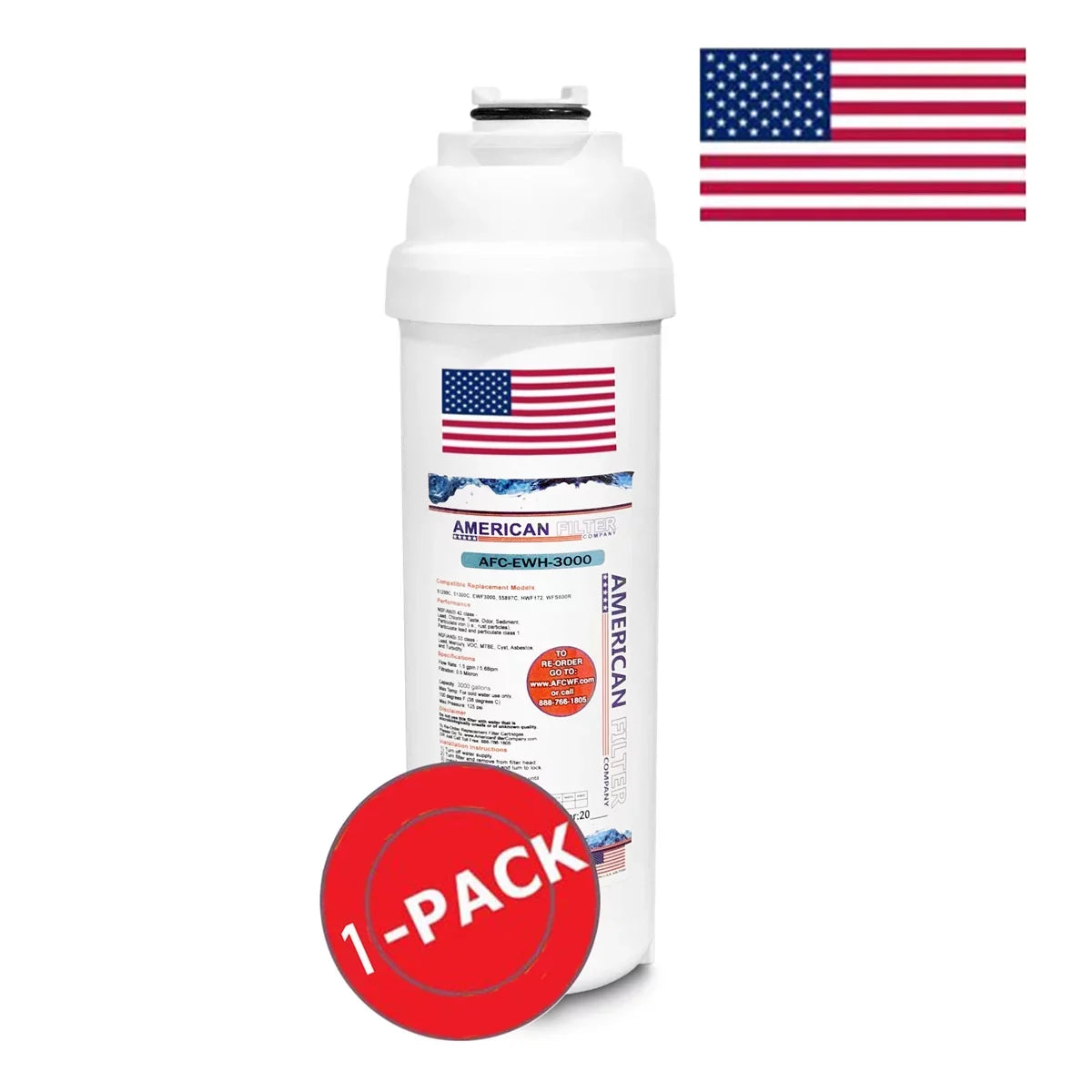 AFC Brand , Water Fountain Filter , Model # AFC-EWH-3000 , Compatible with WaterSizeentry® HTVZ8PV-NF - 1 Filters - Made in U.Size.A.