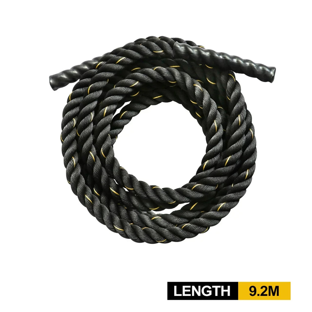 Battle Rope Poly Dacron 1.5 in Diameter 30 ft Length, Training Rope with Protective Sizeleeve and Wall Mount