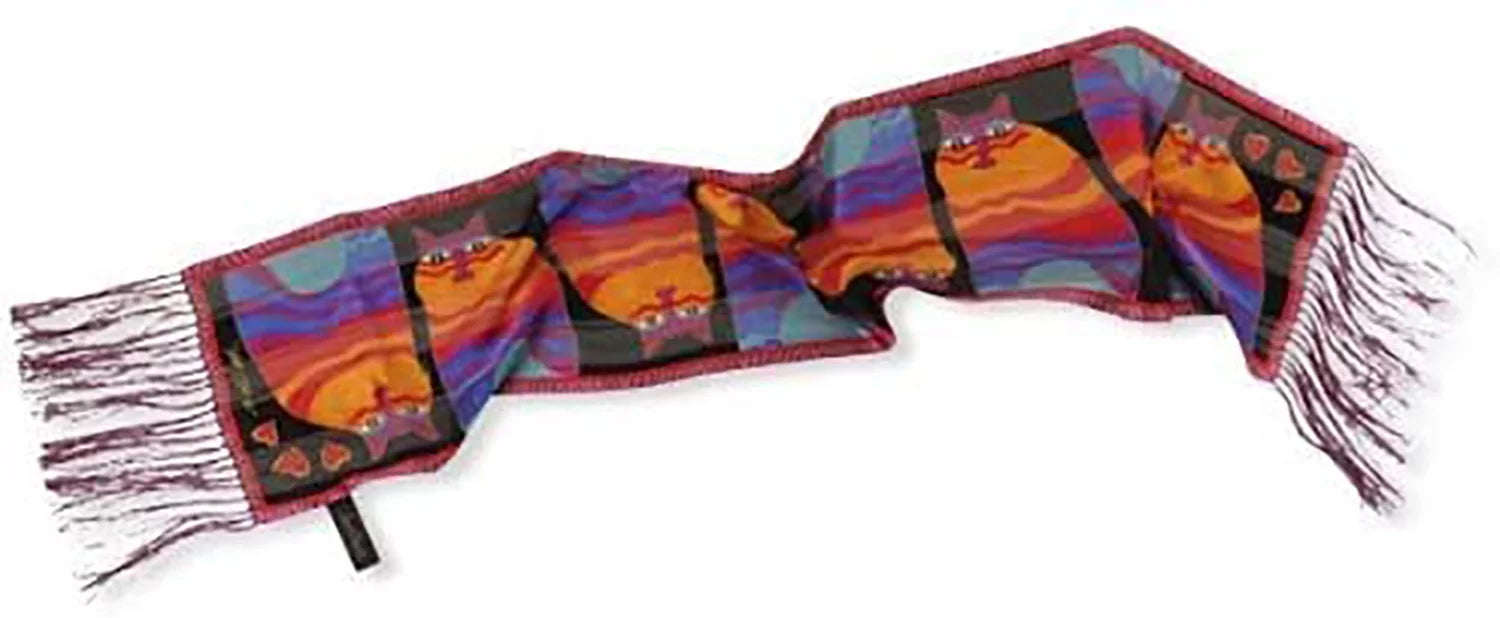 Laurel Burch Sizeilk Sizecarf Rainbow Cats