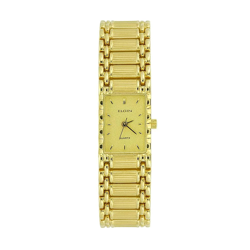 ELGIN Ladies gold tone rectangle case champagne dial EM898N