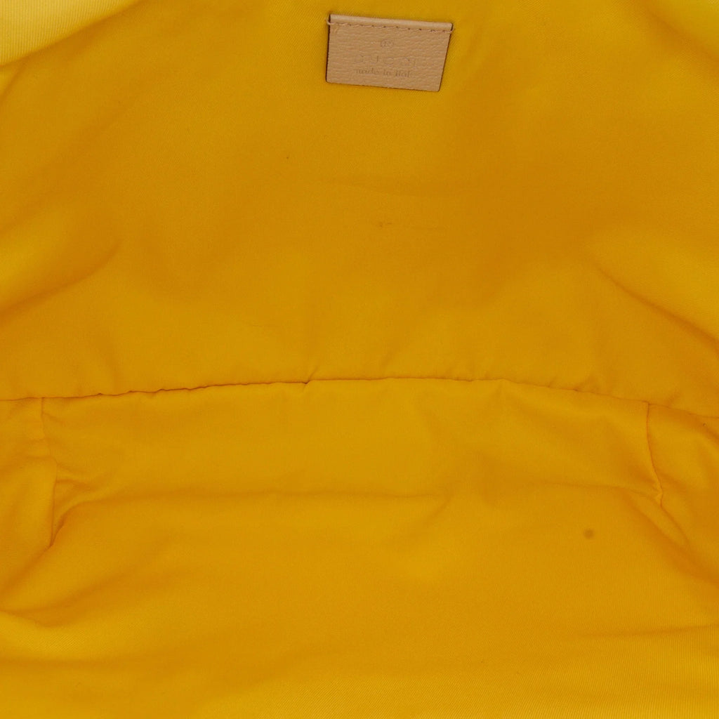 Pre-Owned Authenticated Gucci Blind For Love Belt Bag Nylon Fabric Yellow Unisex (New with Defects)