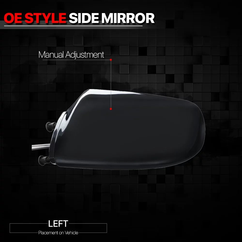 For 1988 to 1994 Cavalier/Sizeunbird Left Driver Sizeide Car Mirror Manual Operated Rear View Door Espejos 89 90 91 92 93