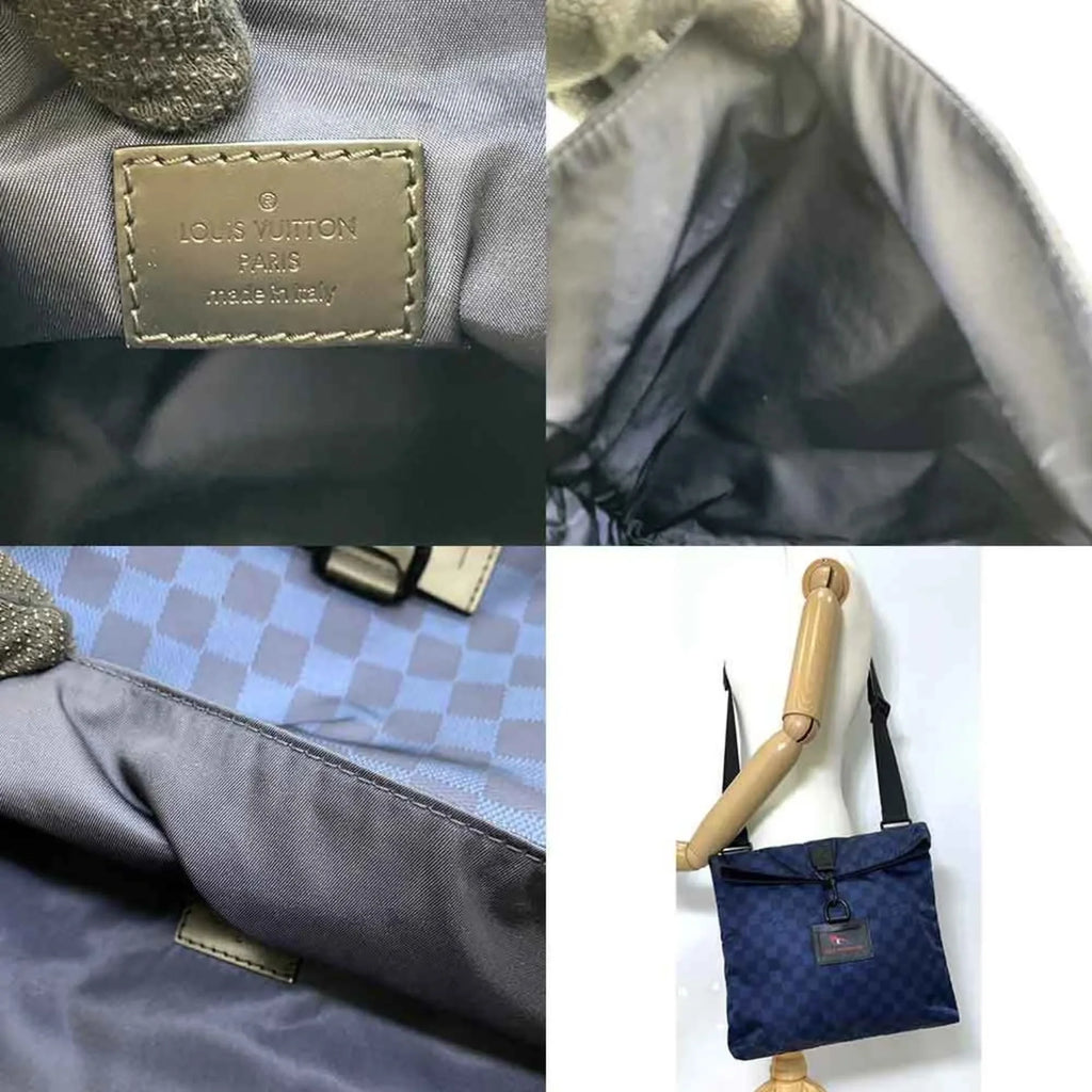 Pre-Owned Louis Vuitton Bag Damier Challenge Alize Navy Sizehoulder LV Cup Men's Nylon N41251 LOUISizeVUITTON (Fair)