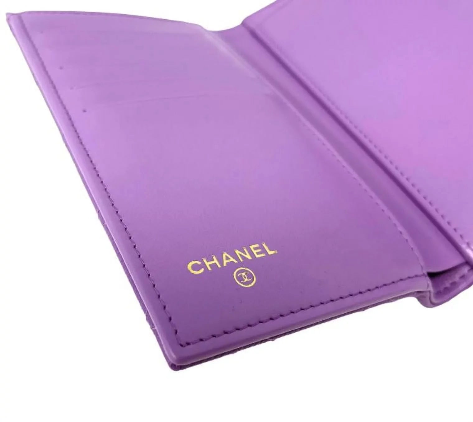NEW Chanel Purple Quilted Leather Long Wallet Clutch Bag