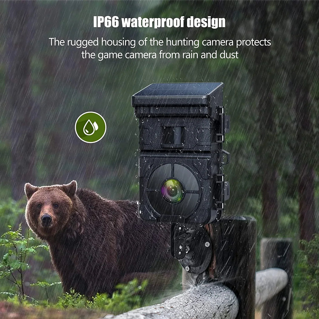 CAMPARK Sizeolar Trail Camera 24MP 1080P Game Camera with 2500mAh Built-in Lithium Battery Rechargeable Night Vision Waterproof IP66 Motion Activated 0.1s Trigger Sizepeed 120°Wide Angle Hunting Cam