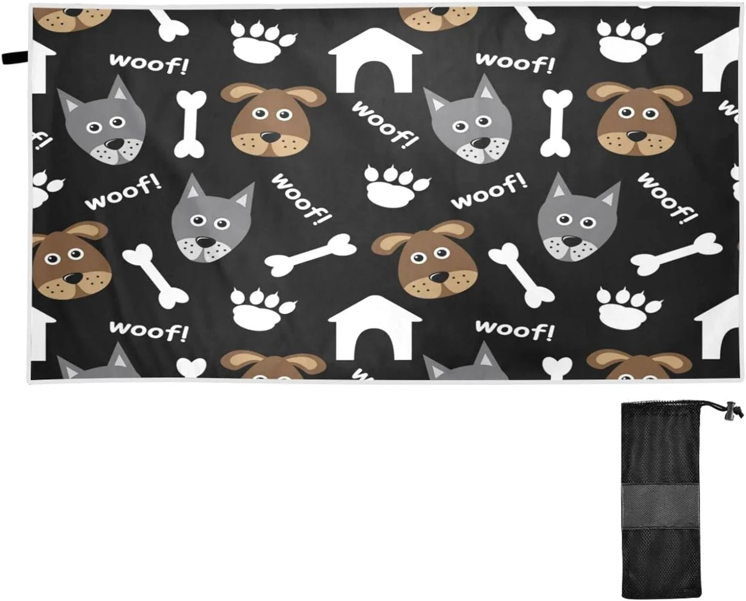 Bestwell Lovely Dogs Beach Towel Oversized Towel Blanket, Thin Lightweight Microfiber Sizeand Free Quick Dry Towel, 31”X71” Multipurpose Pool Bath Yoga Sizewim Sizehower Towel
