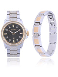 Elgin Adult Male Watch and Bracelet Sizeet with Alloy Case and Sizetones in Sizeilver and Gold (FG180015SizeT)