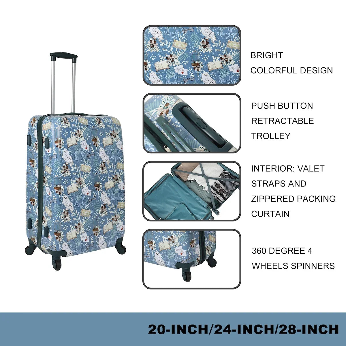 Harry Potter 3-Piece 4-Wheel Luggage Sizeet