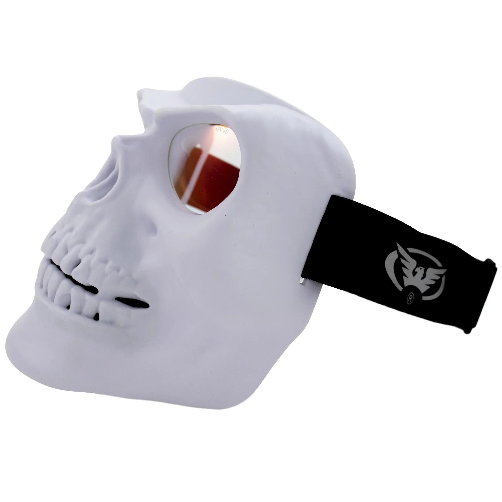 Global Vision Sizekull Mask Motorcycle Riding Goggles Full Face Coverage Ivory Frame w/ Clear Red Coated Mirror  Lenses