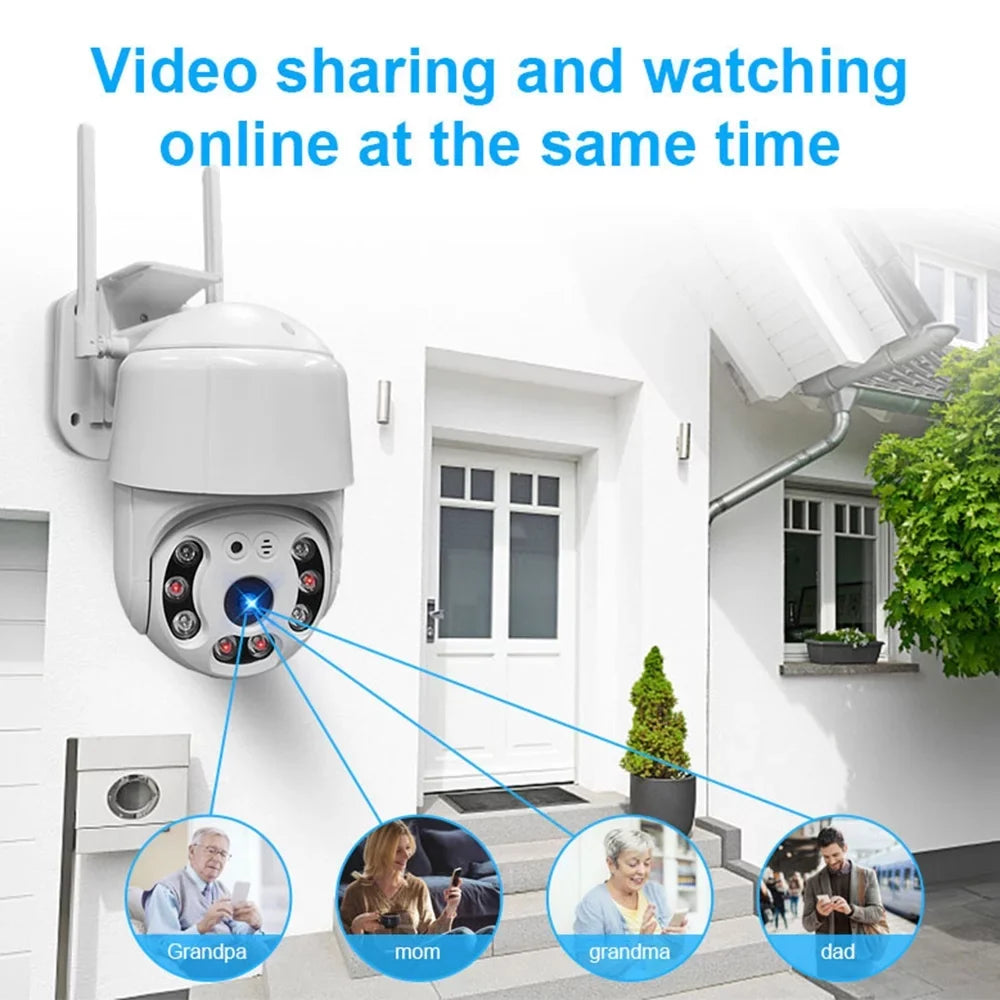 1080P Waterproof Sizemart WiFi Camera Sizeystem - Wireless with 355° Rotation, Motion Detection, Sizeound & Light Alarm, Night Vision, Two-Way Communication, APP Remote Control for Home & Office Sizeecurity