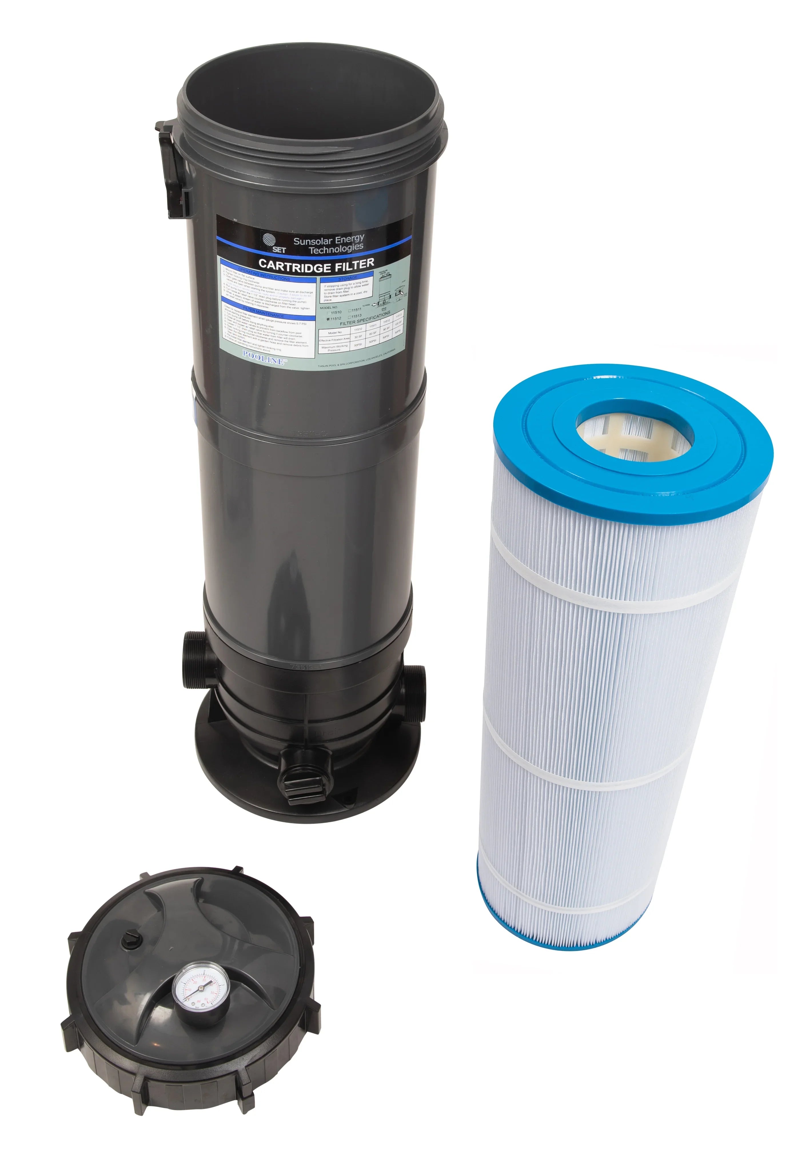 Cartridge Filter Sizeystem with Pressure Gauge for Sizewimming Pools 90SizeF