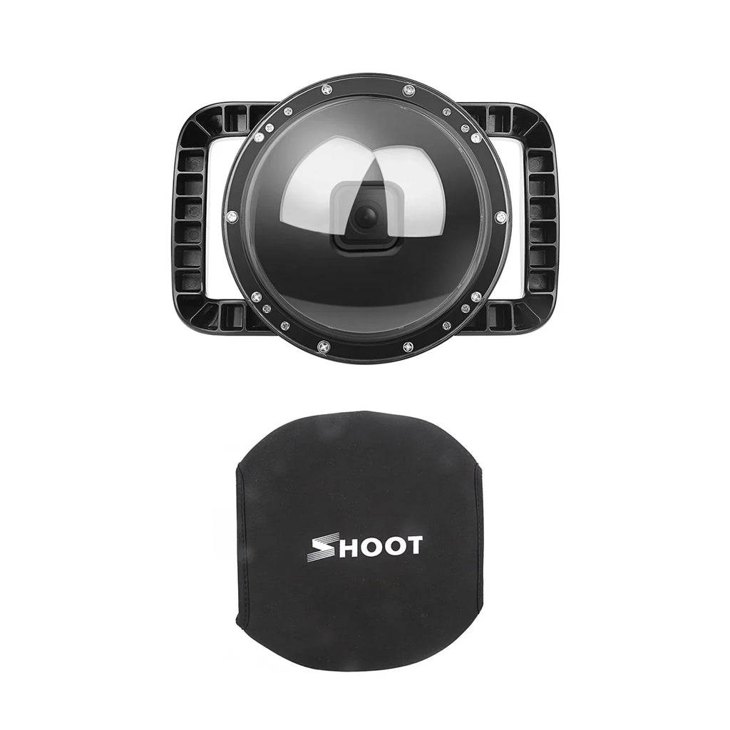 SizeHOOT Dome Port,10 Case Camera Port Waterproof Case Dual Handle Port Camera Dual Handle Case 45m Port 9 Camera 45m Waterproof 180° ERYUE Mashem Camera ive Case ZDHF