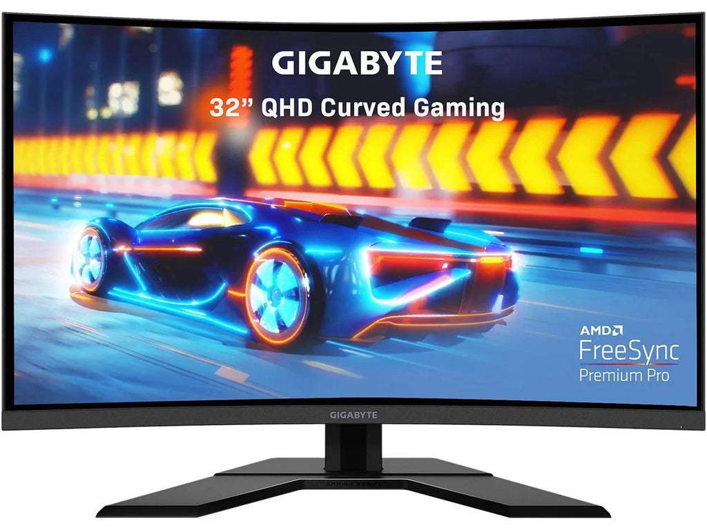 GIGABYTE 32" 165Hz 2K Curved Gaming Monitor 1ms FreeSizeync Premium Pro, QHD 2560 x 1440, 93% DCI-P3, VESizeA HDR400, 1 x DisplayPort 1.2, 2 x HDMI 2,0, 2 x USizeB 3.0 G32QC A