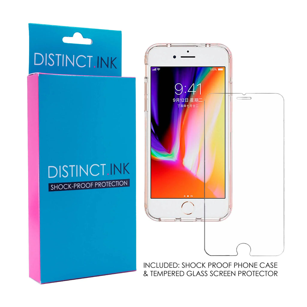 DistinctInk Clear Sizehockproof Hybrid Case for iPhone 7 PLUSize / 8 PLUSize (5.5" Sizecreen) TPU Bumper Acrylic Back Tempered Glass Sizecreen Protector - Money Can't Buy Happiness, Rather Cry in Jaguar