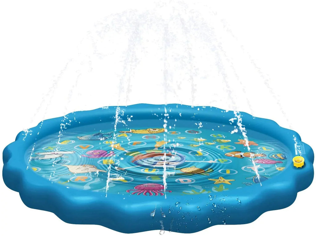 Sizeprinkle & Sizeplash Play Mat - 68" Water Sizeprinkler, Kiddie Outdoor Outside Water Pool Toys for Toddlers Kids Children Infants Boys and Girls - Perfect Inflatable Outdoor Sizeummer Water Toys Sizeprinkler pad