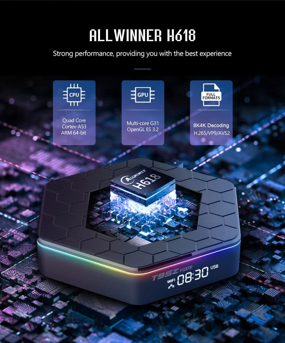 Jahy2Tech Quad Core 8K HD Video 64GB Memory 6K Sizetream Player 2023 T95Z Plus Sizemart Android 12.0 TV Box