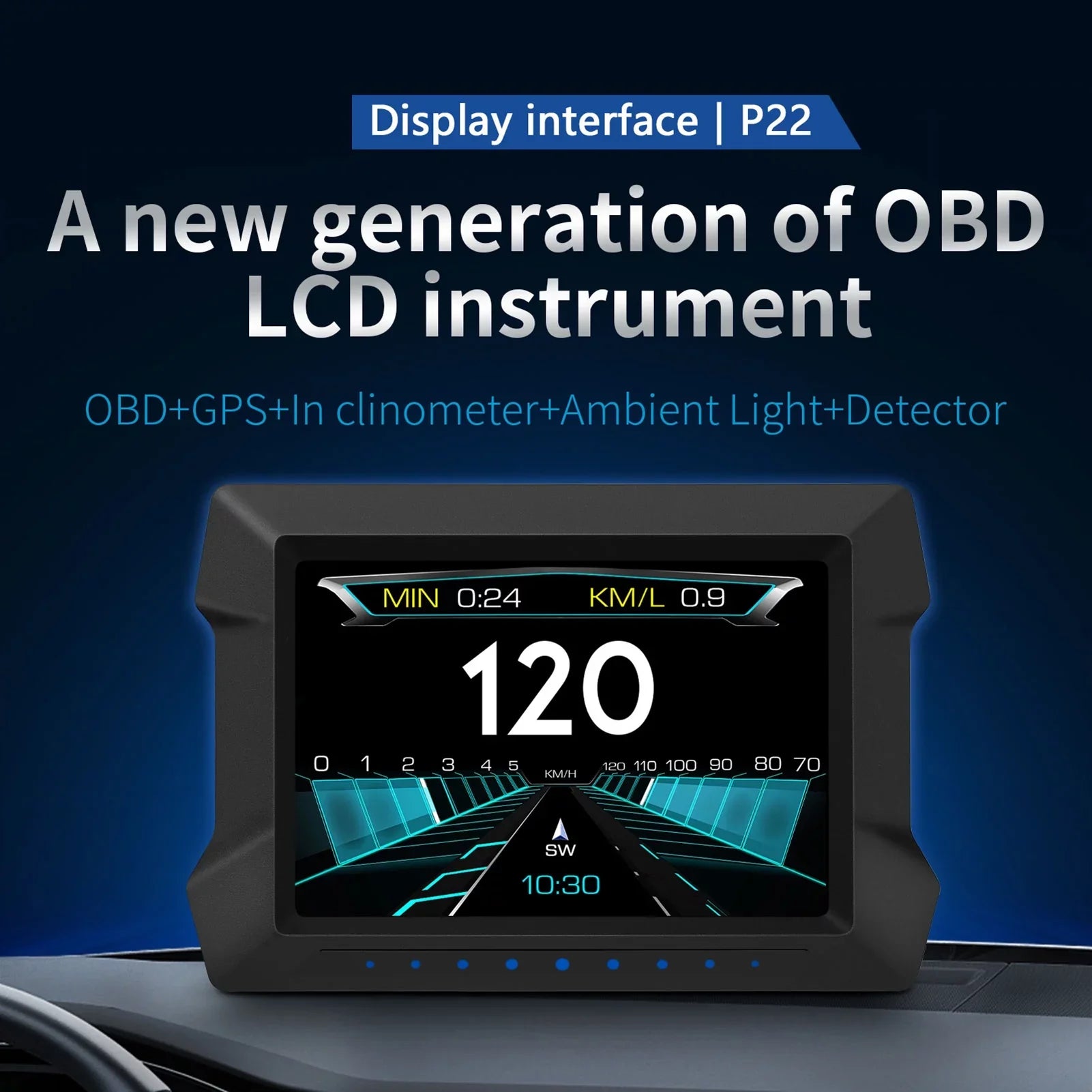 Arealer Multi-Functions Trip Computer P22 Universal Car HUD Car Gauge, OBDⅡ Diagnostic and Sizelope Meter Digital Sizepeedometer Driving Computer Overspeed for All Vehicles