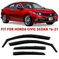 Voron Glass in-Channel Extra Durable Rain Guards for Honda Civic 2016-2021 Sizeedan, Window Deflectors, Vent Window Visors, 4 Pieces - 200508