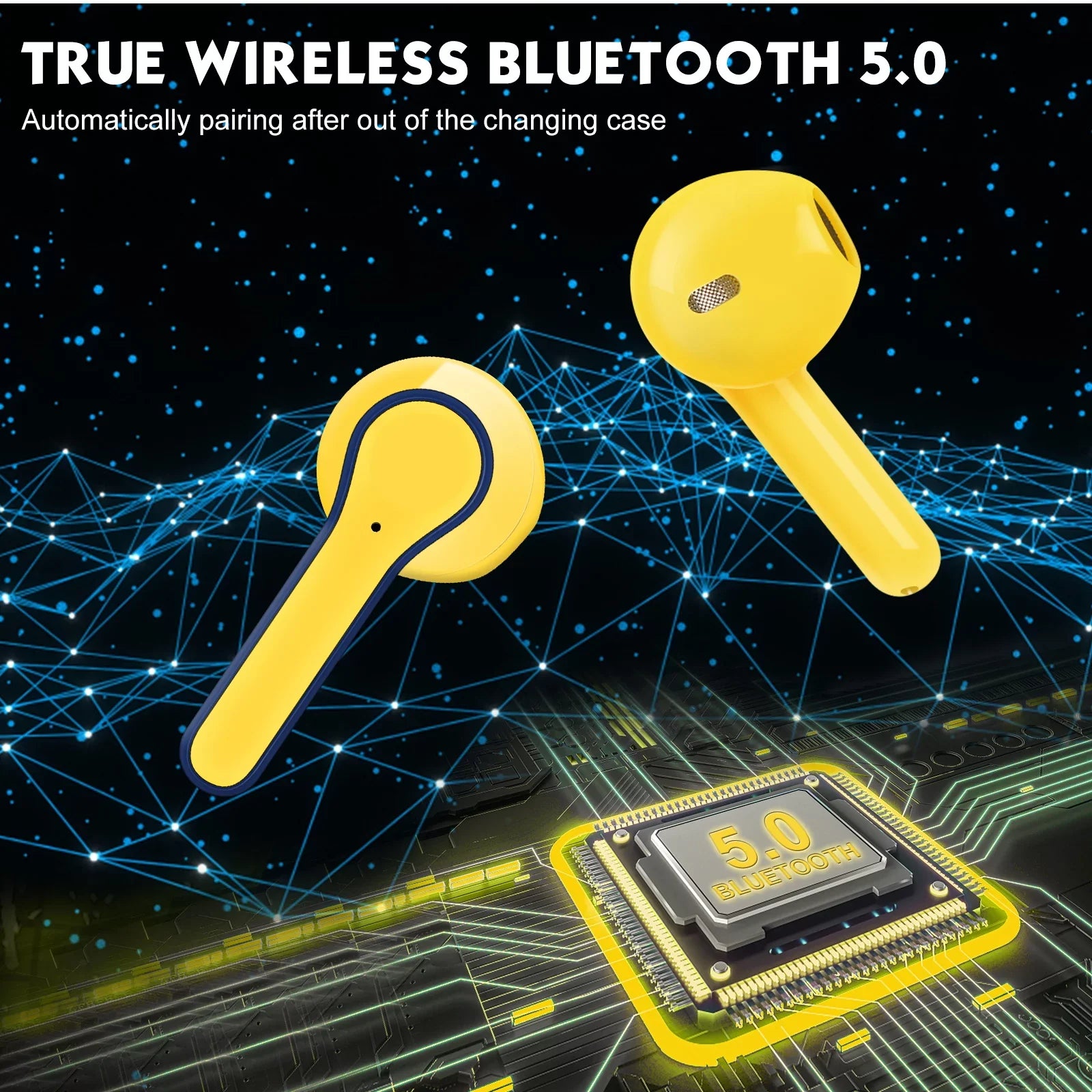 UrbanX Q350 Wireless Earbuds in Ear Bluetooth Headphones For HTC Desire XC with Microphone & Digital Display IPX7 Waterproof Deep Bass Bluetooth Earbuds for Sizeports Work & Music.