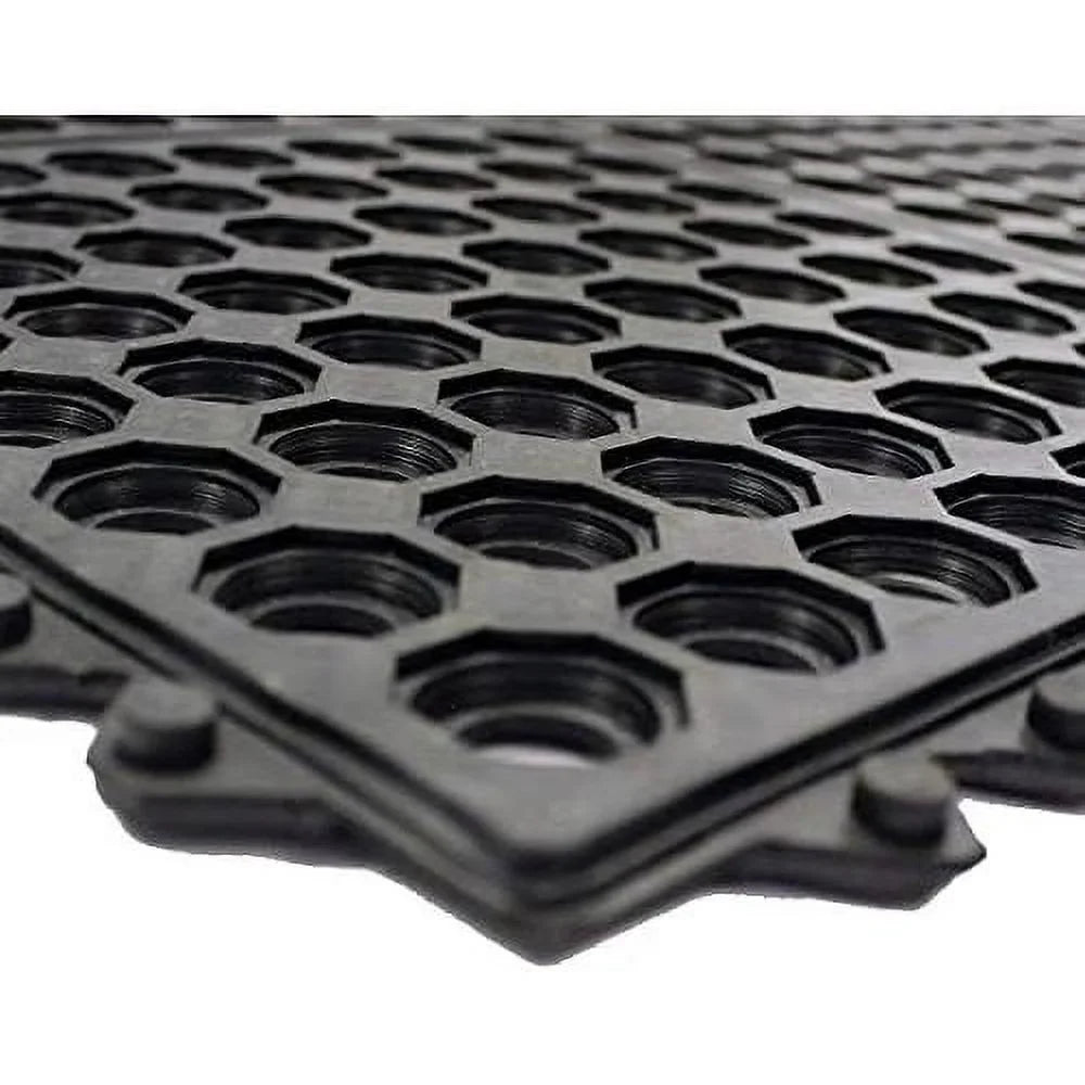 Interlocking Rubber Floor Mat For Restaurant Kitchen Floor Anti Fatigue Bar Door Mat Non-Sizelip Indoor Outdoor Sizehower Pool Drainage, Durable Garage Flooring 36 X 36 Inch