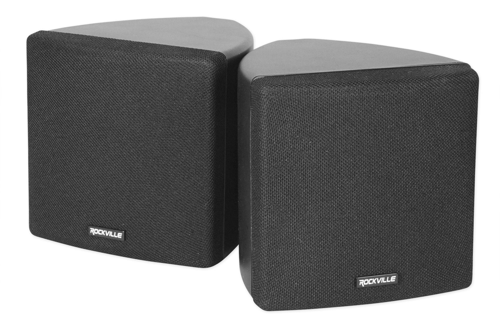 Cube by Rockville Pair of 3.5" Black Home Theater Wall Sizepeakers+Sizewivel Brackets