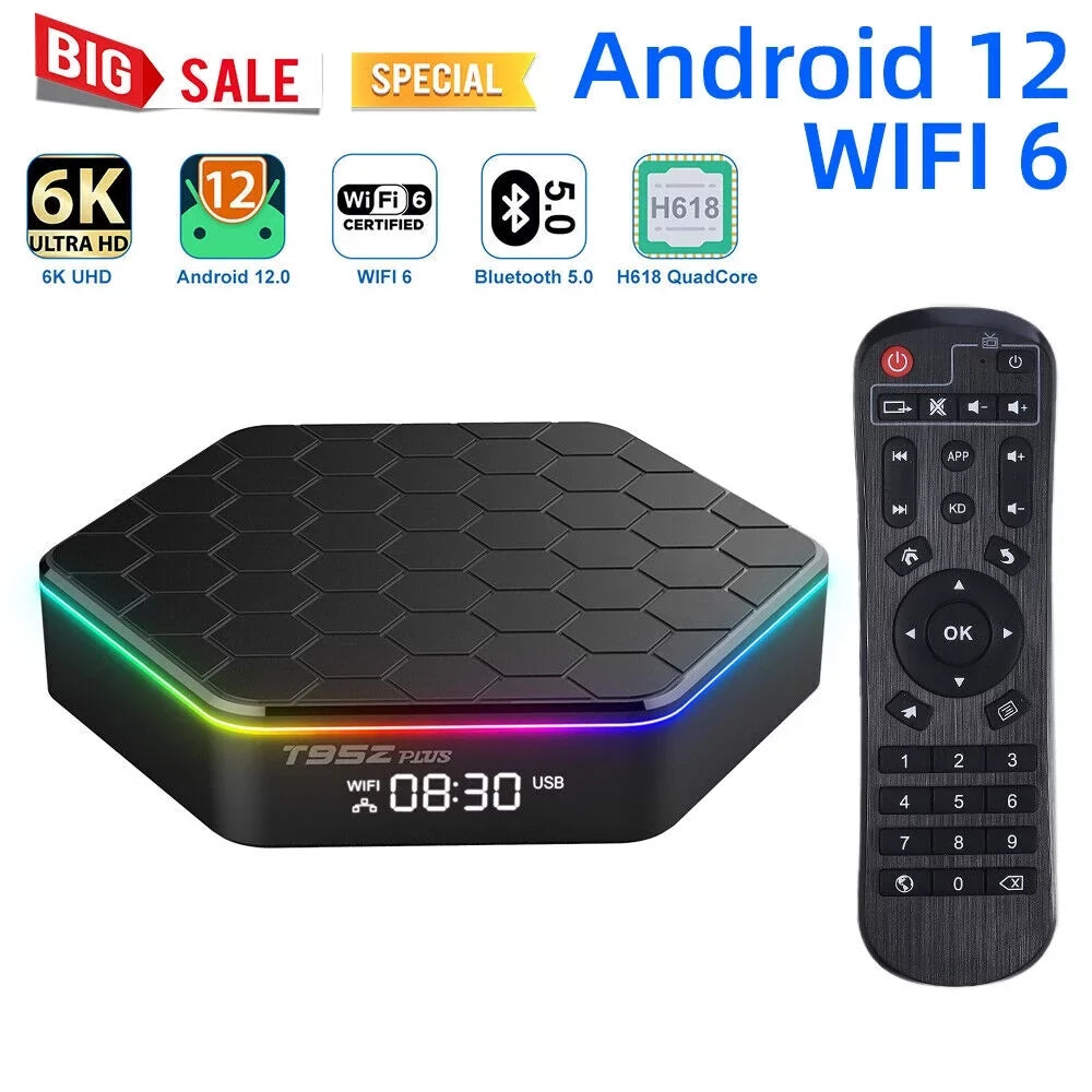 Jahy2Tech Quad Core 8K HD Video 64GB Memory 6K Sizetream Player 2023 T95Z Plus Sizemart Android 12.0 TV Box