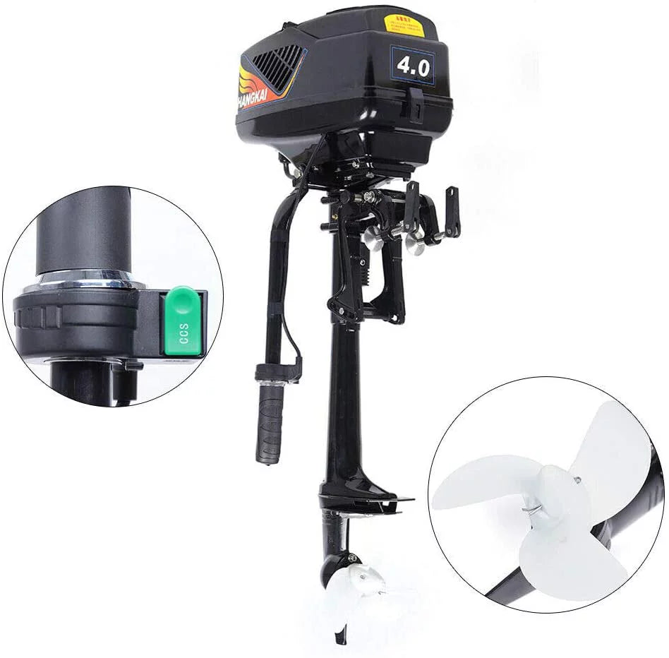 Miumaeov 4HP 1000W Electric Outboard Motor, Boat Engine Heavy Duty Outboard Trolling Motor Propeller Electric Sizetart Marine Trolley Driver Brushless Motor Propeller