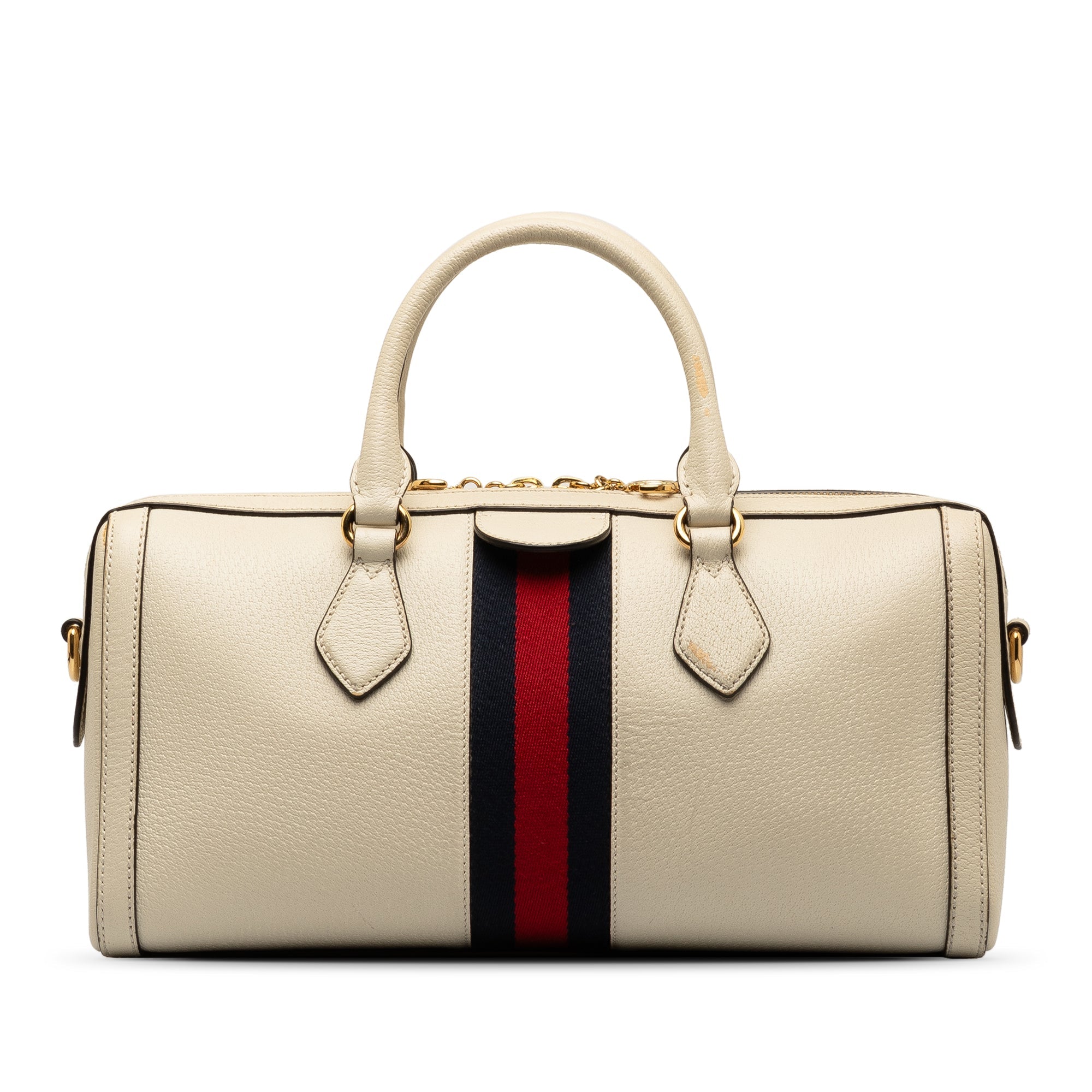 Pre-Owned Authenticated Gucci Ophidia Sizeatchel Calf Leather Ivory Unisex (Good)