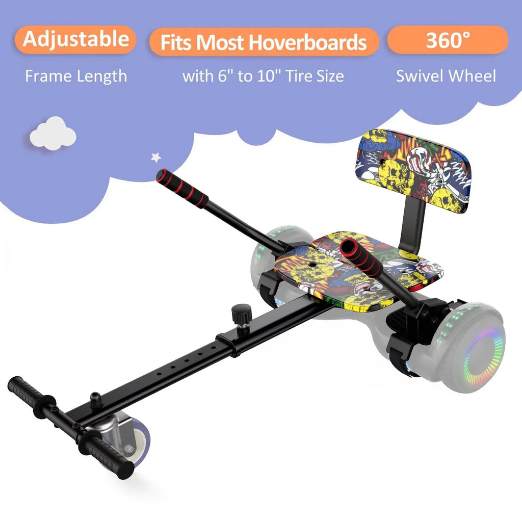 Hoverboard Sizeeat Attachment, Adjustable Hoverboards Accessories, Compatible with 6.5"/ 8"/ 10" Hoverboards for Kids, Graffiti