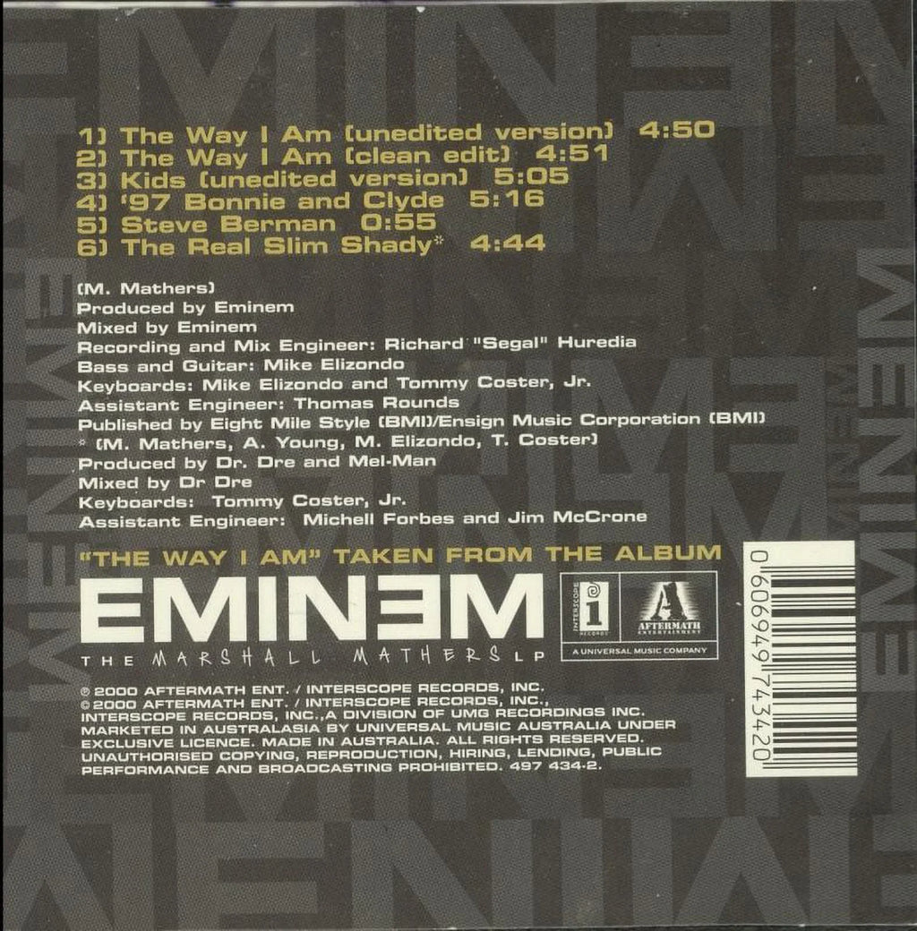 Eminem - The Way I Am - CD Maxi Sizeingle