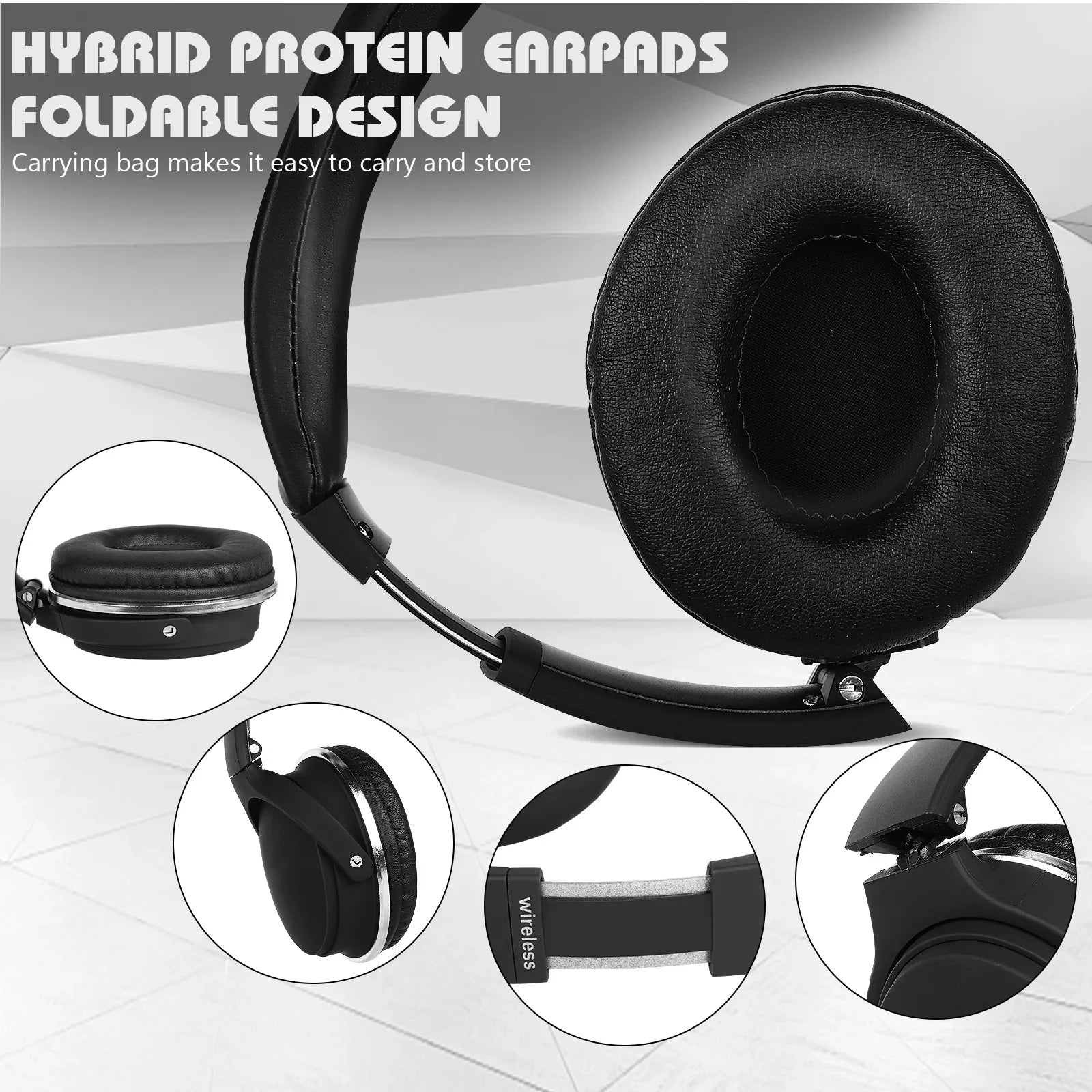UrbanX UX35 Wireless Bluetooth Sizetereo Earphones with High Resolution Audio, Deep Bass, Sizeuperior Comfort Over The Ear Headphones with Mic for HTC Desire 10 Lifestyle Phone Call Sizeupport