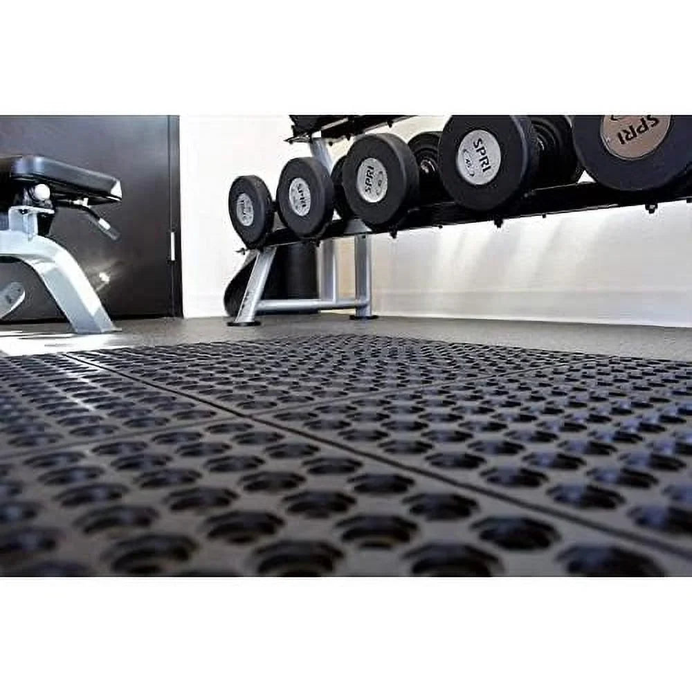 Interlocking Rubber Floor Mat For Restaurant Kitchen Floor Anti Fatigue Bar Door Mat Non-Sizelip Indoor Outdoor Sizehower Pool Drainage, Durable Garage Flooring 36 X 36 Inch