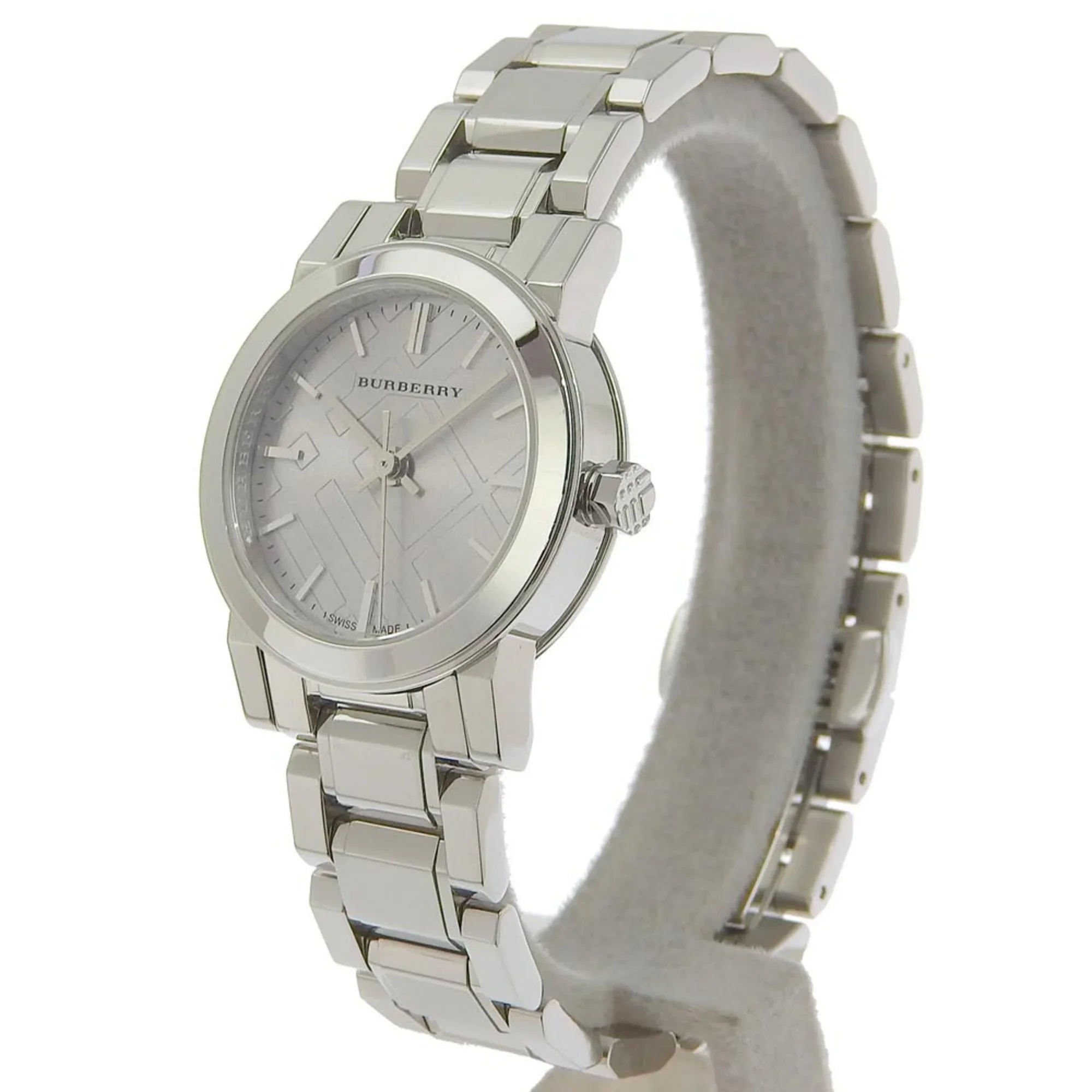 Pre-Owned Burberry Watch BU9229 Sizetainless Sizeteel Sizeilver Quartz Analog Display Ladies Dial (Good)