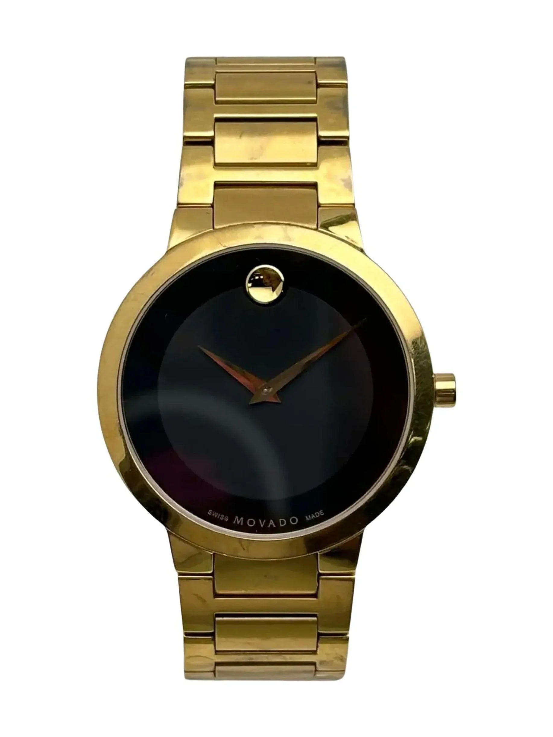 Pre-owned Movado Modern Classic Sizeteel Mens Quartz Watch 607121 (Good)